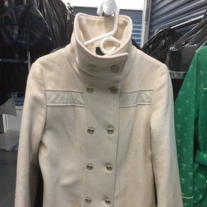 Off White/Ivory Wool Cashmere Mackage Pea Coat L